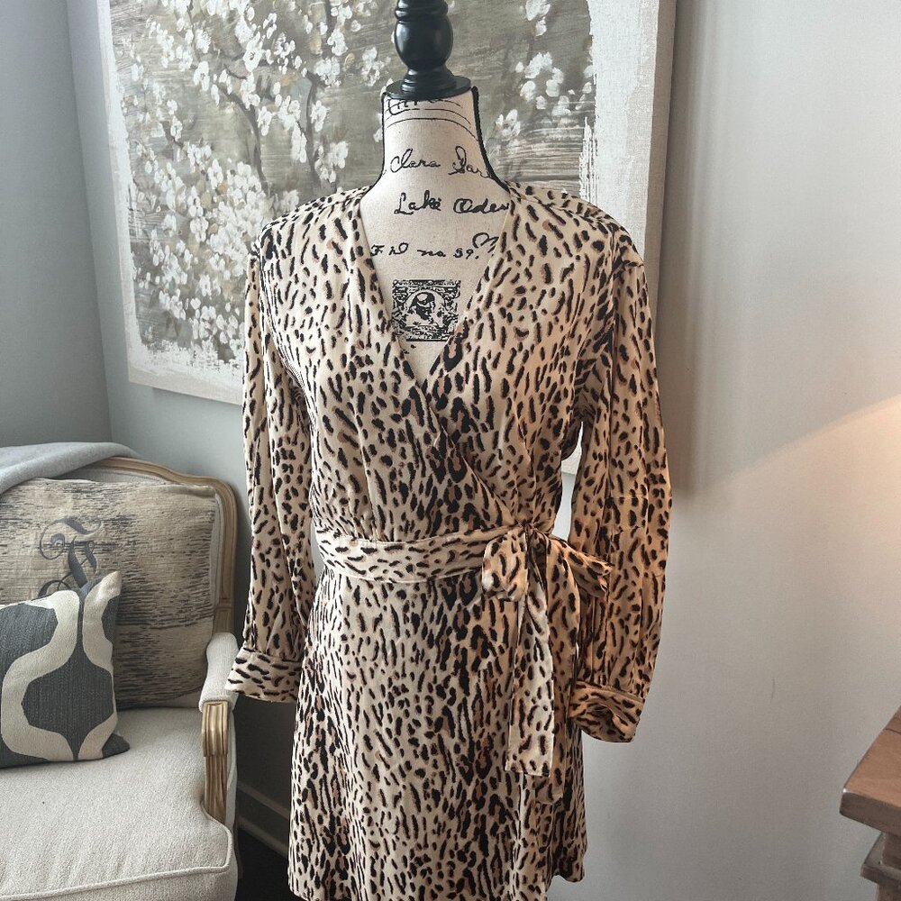JOIE Silk Animal Print wrap dress